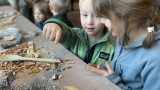 Filippa och Alexander från förskolan Skogsbrynet lyckades med sitt uppdrag att plundra husen